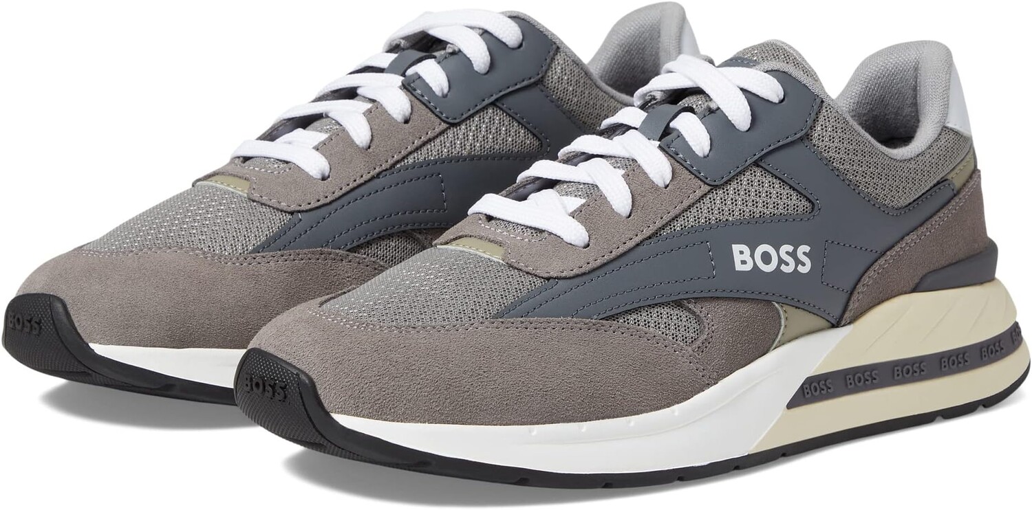 

Кроссовки Kurt Mix Material Sneakers BOSS, цвет Medium Grey/Pebble Grey