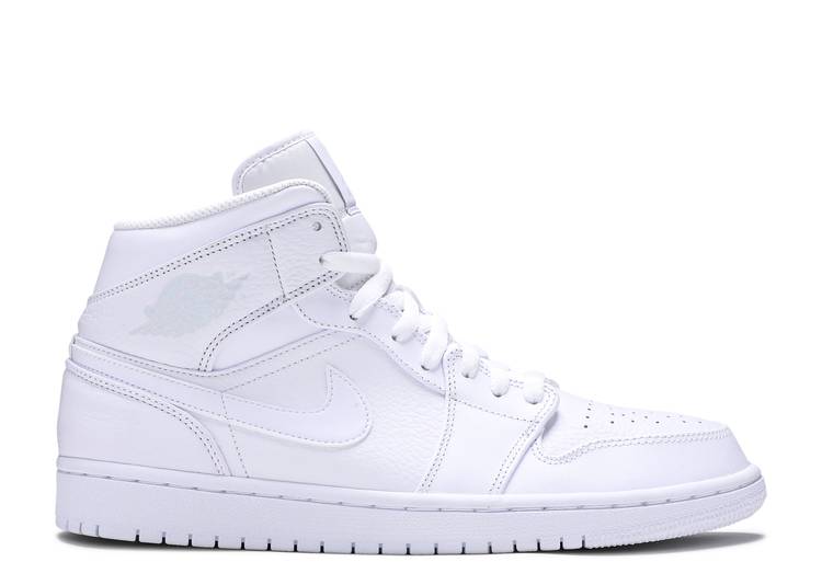 

Кроссовки AIR JORDAN 1 MID 'TRIPLE WHITE', белый, Белый;серый