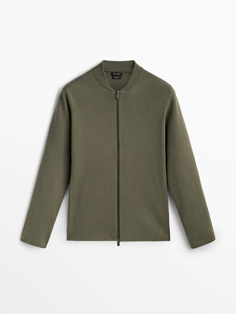 

Трикотажный кардиган-бомбер Massimo Dutti, хаки