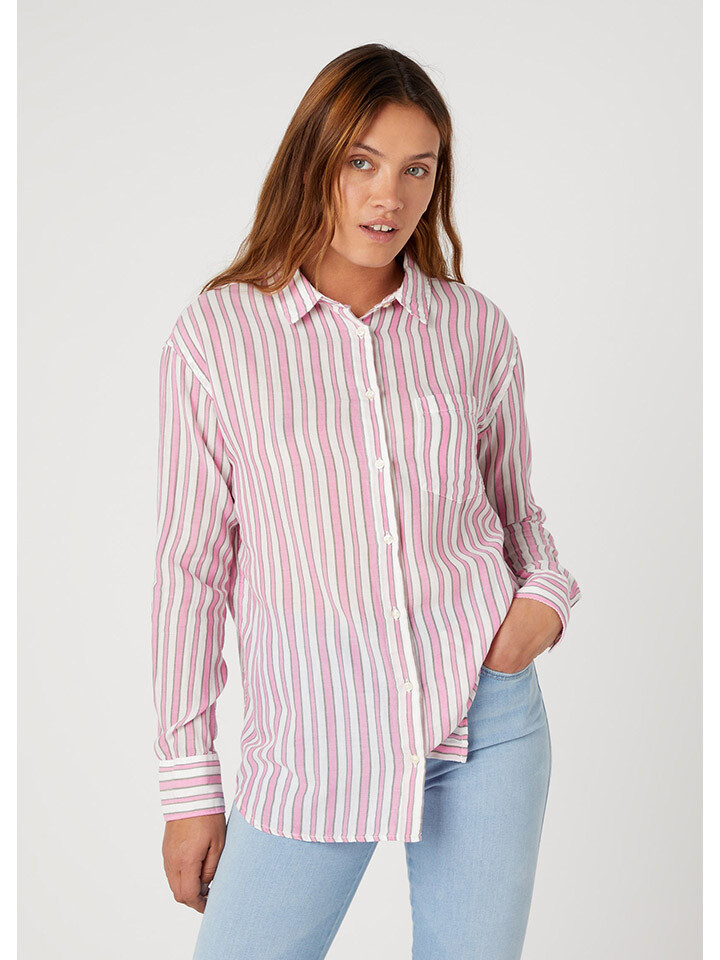 

Блуза Wrangler Hemd, цвет Rosa/Weiß