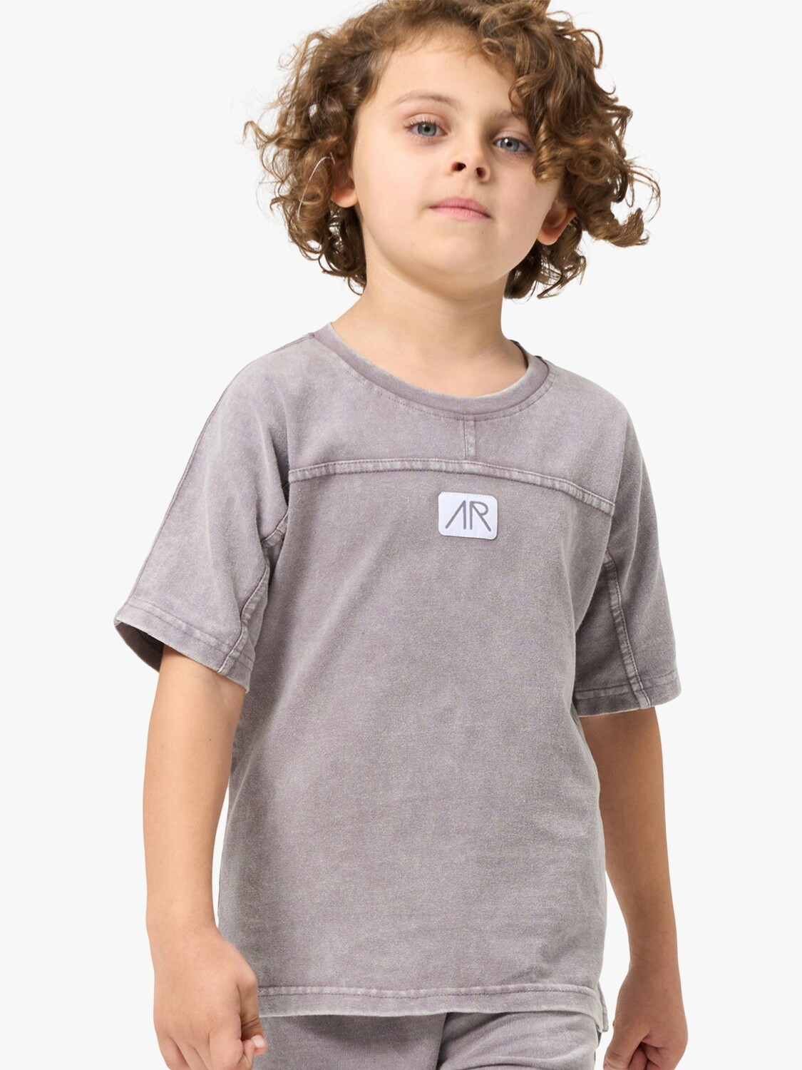 

Детская футболка Angel & Rocket Evan Acid Washed, серая, Серый