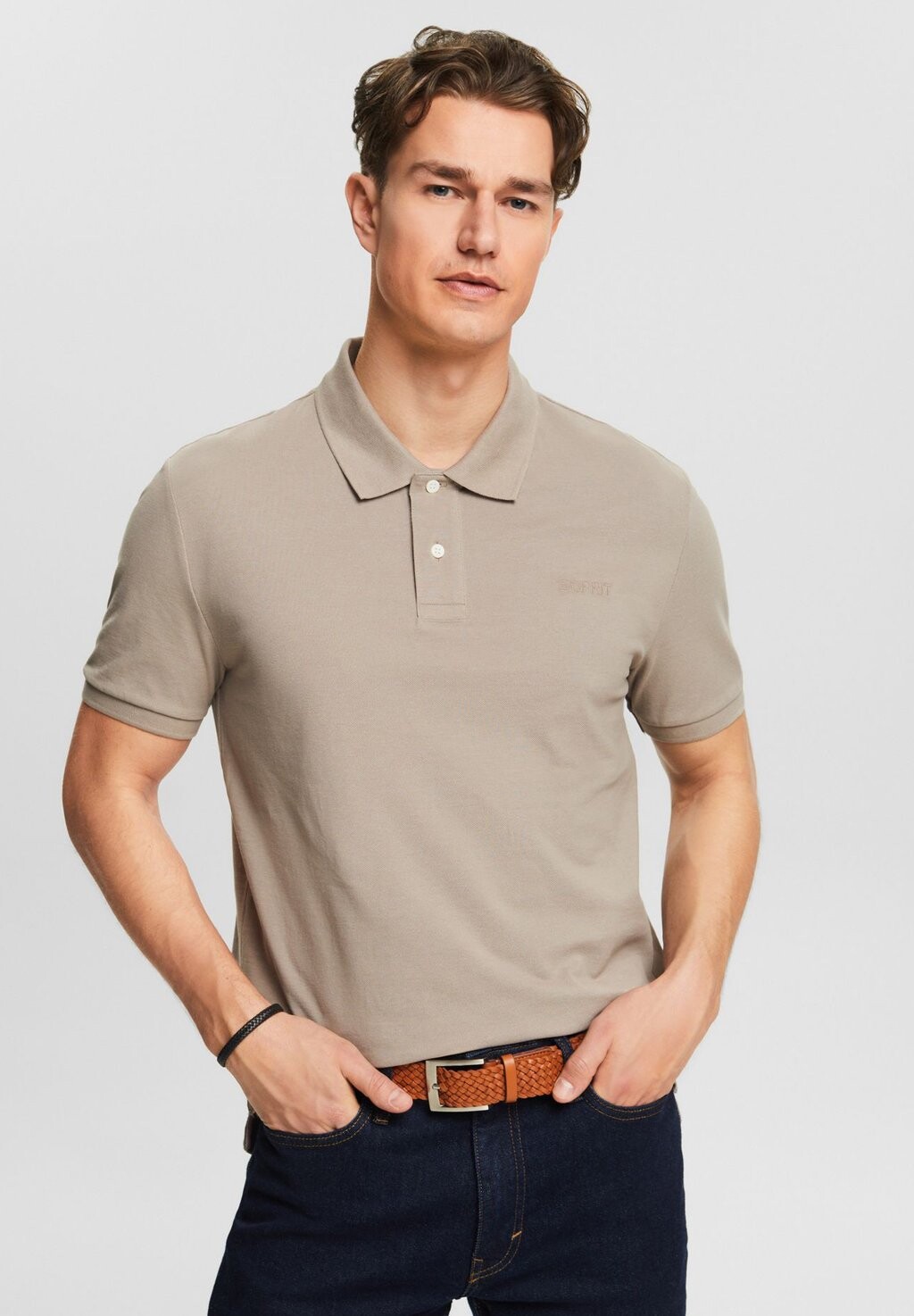 

Рубашка-поло SOLID Esprit, цвет light taupe