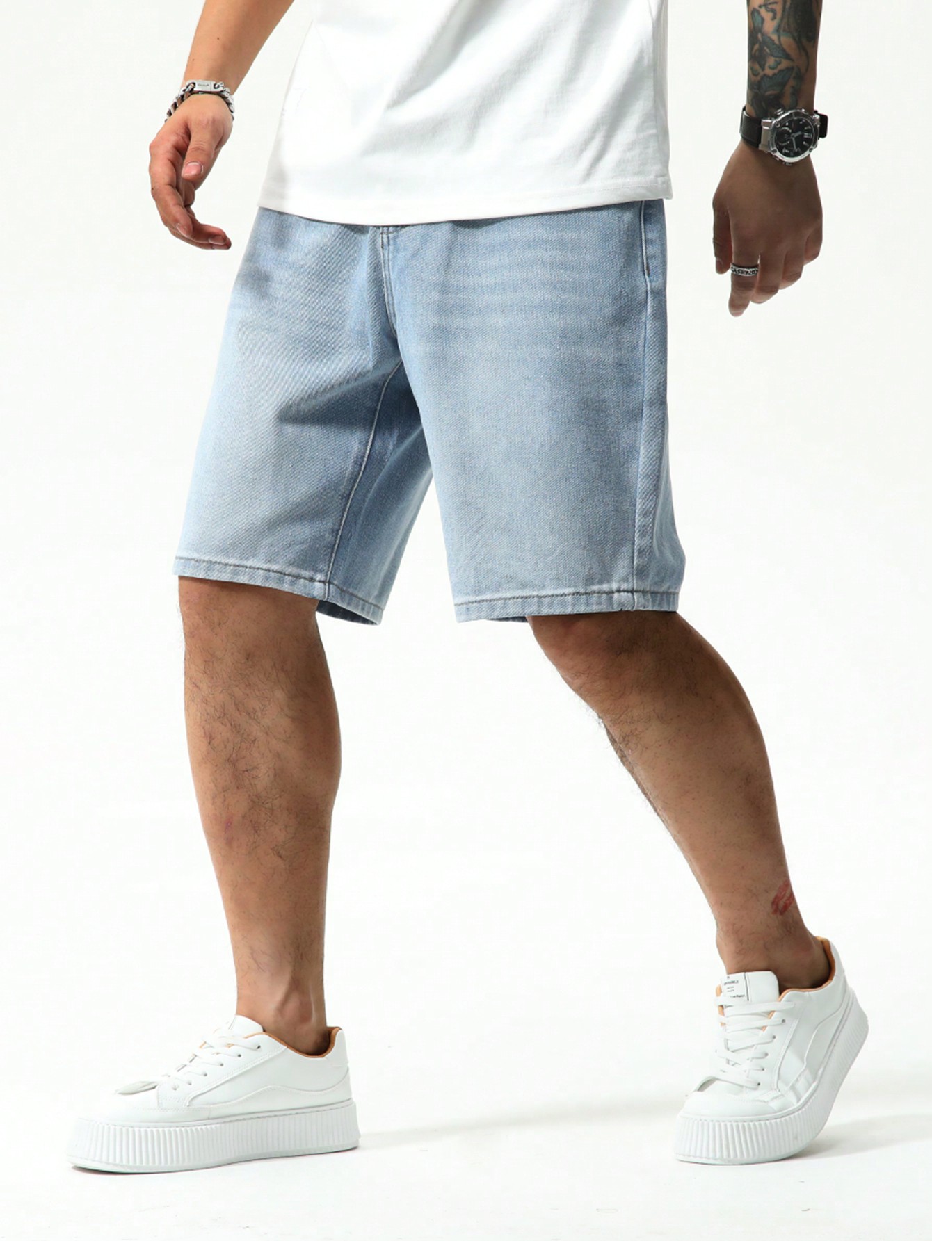 Мужские джинсовые шорты с карманами Manfinity EMRG, легкая стирка джинсовые шорты с цветочным принтом легкая стирка