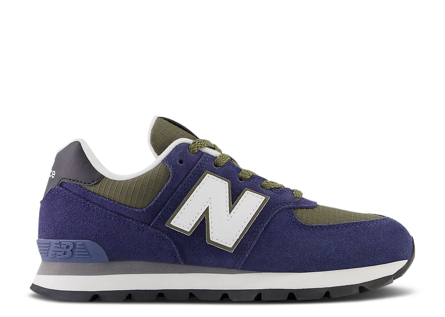 

Кроссовки New Balance 574 Big Kid Wide 'Team Navy Dark Moss', синий