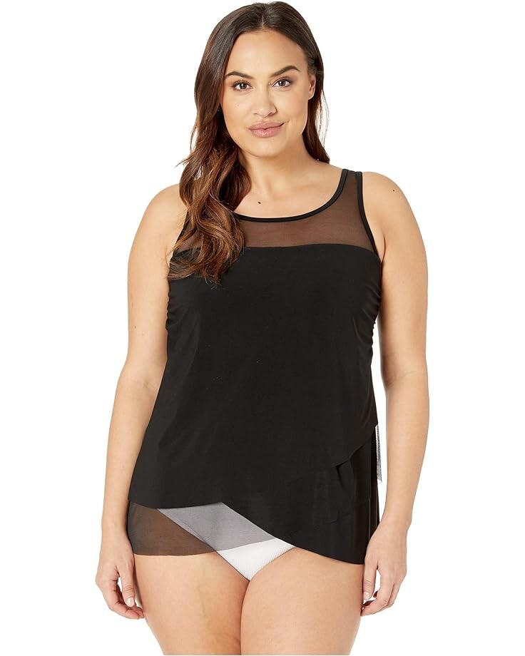 

Топ Miraclesuit Plus Size Solid Mirage, черный