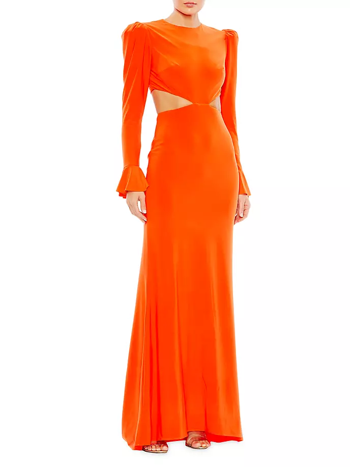 

Трикотажное платье трапециевидной формы Ieena с вырезами Mac Duggal, цвет orange