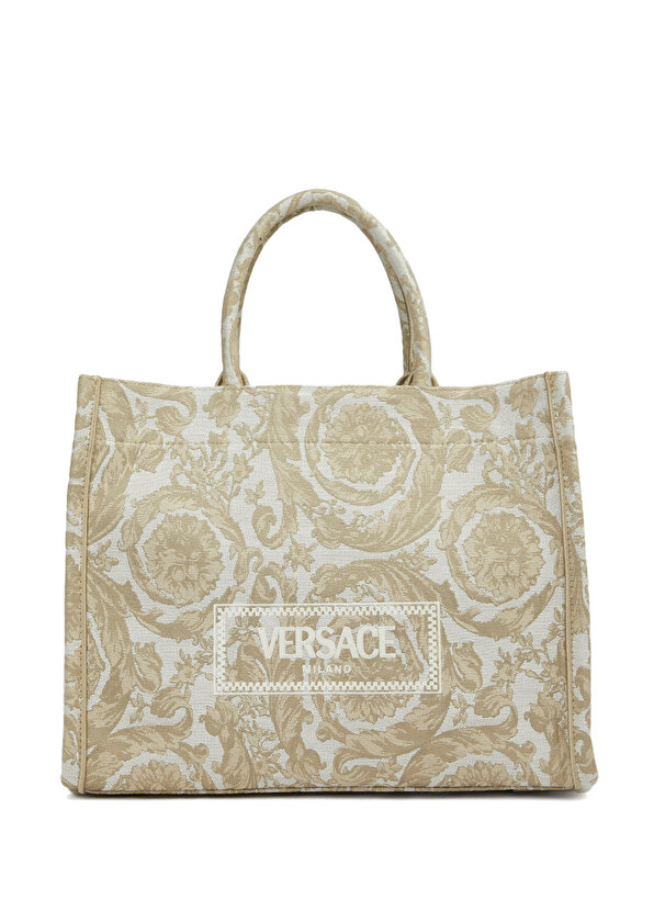 Кремовая женская сумка через плечо barocco athena Versace сумка тоут versace barocco athena бежевый