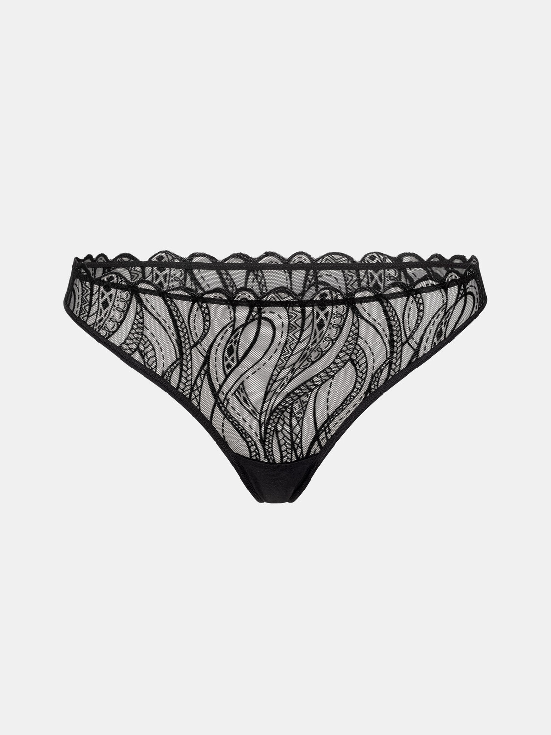 Трусы Erlich Textil Exquisit Lace String, черный