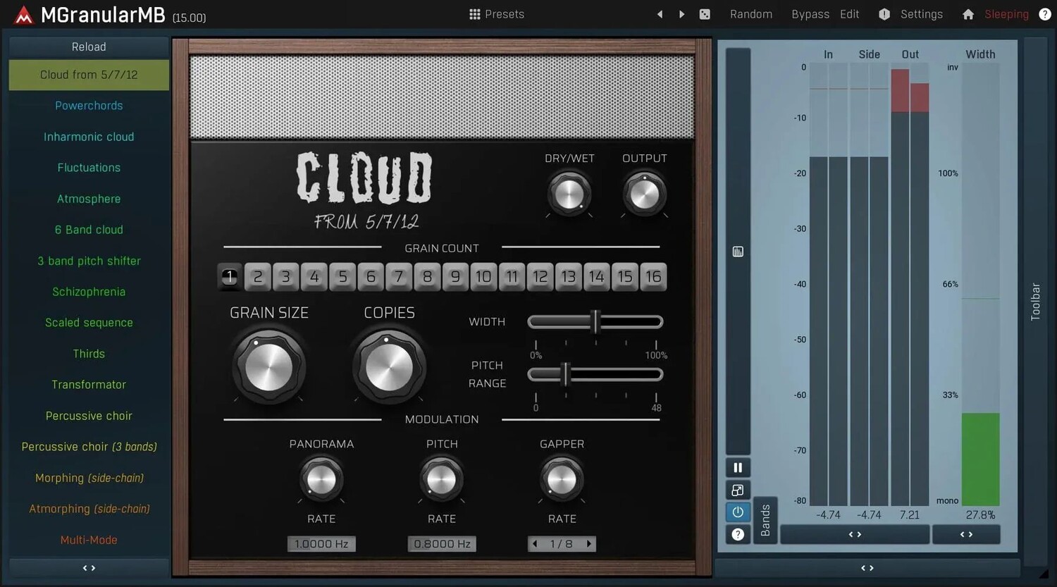 

Плагин MeldaProduction MGranularMB Granular Resynthesizer