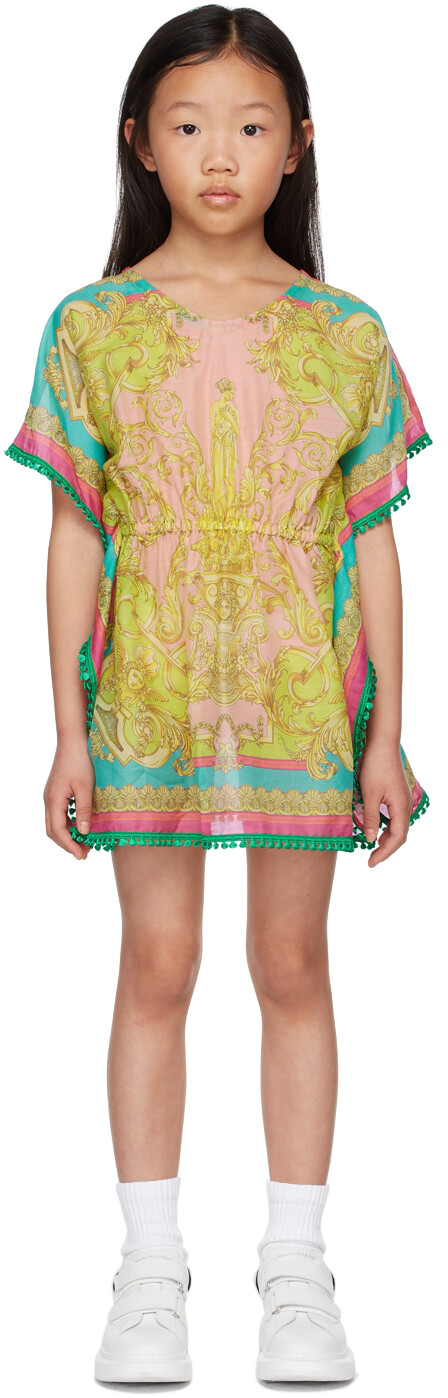 

Детское желтое свободное платье Barocco Goddess Желтый Versace