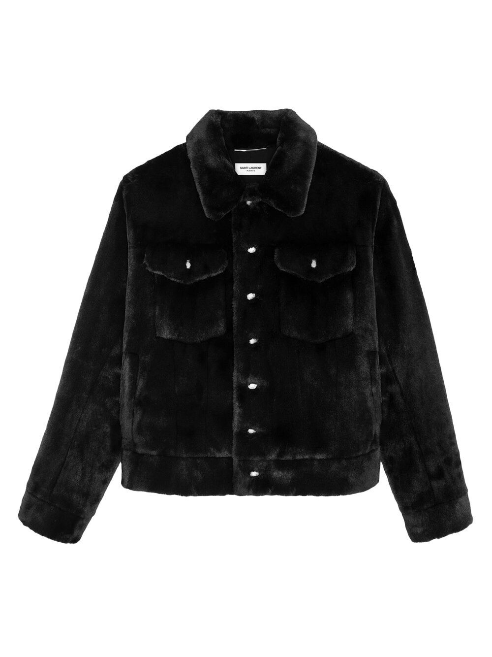 

Джинсовая куртка из меха без животных Saint Laurent, нуарный