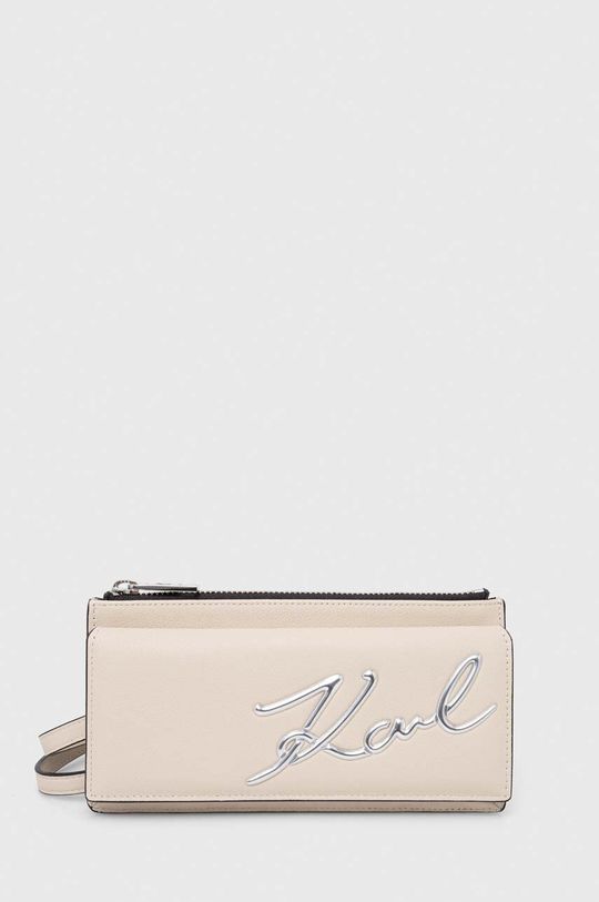 Кожаная сумочка Karl Lagerfeld, бежевый