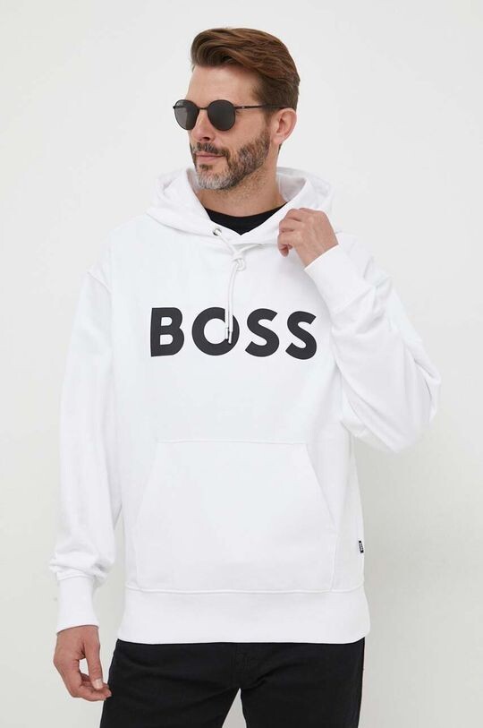 

Хлопковая толстовка Boss, белый