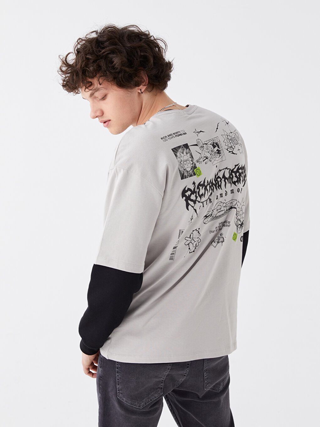 

Мужская футболка с круглым вырезом и коротким рукавом LCW Casual, серый