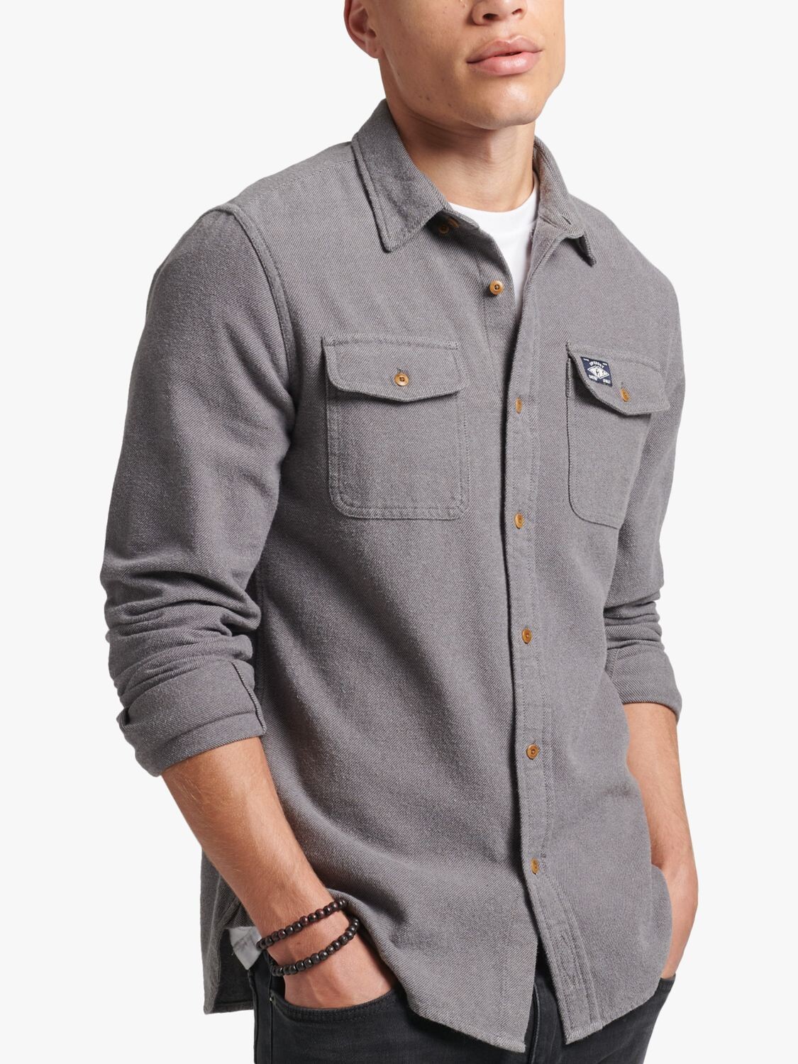 

Фланелевая рубашка Superdry Trailsman, серая