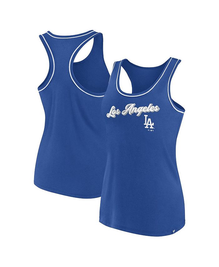 

Женская майка с фирменным логотипом Royal Los Angeles Dodgers и логотипом Racerback Fanatics, синий