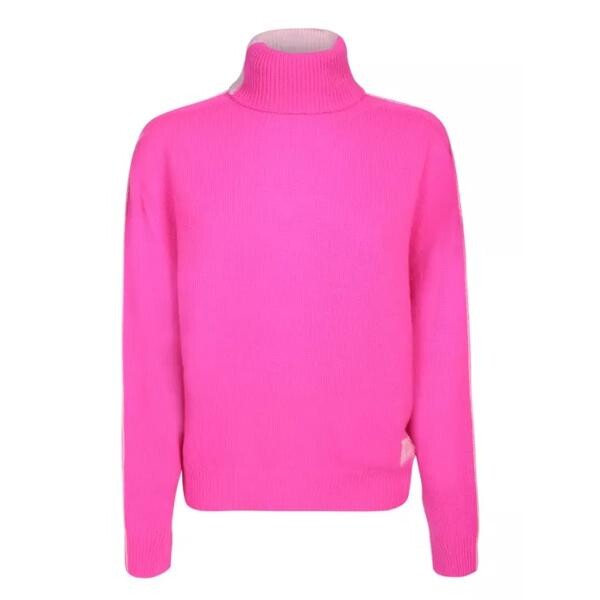 

Пулловер cashmere blend high-neck pullover with logo appliq Dsquared2, розовый