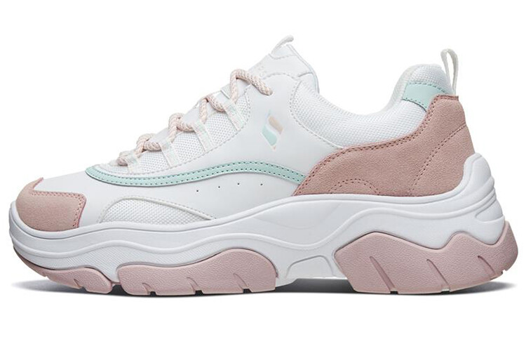 

Кроссовки женские толстые низкие белые/светло-розовые Skechers