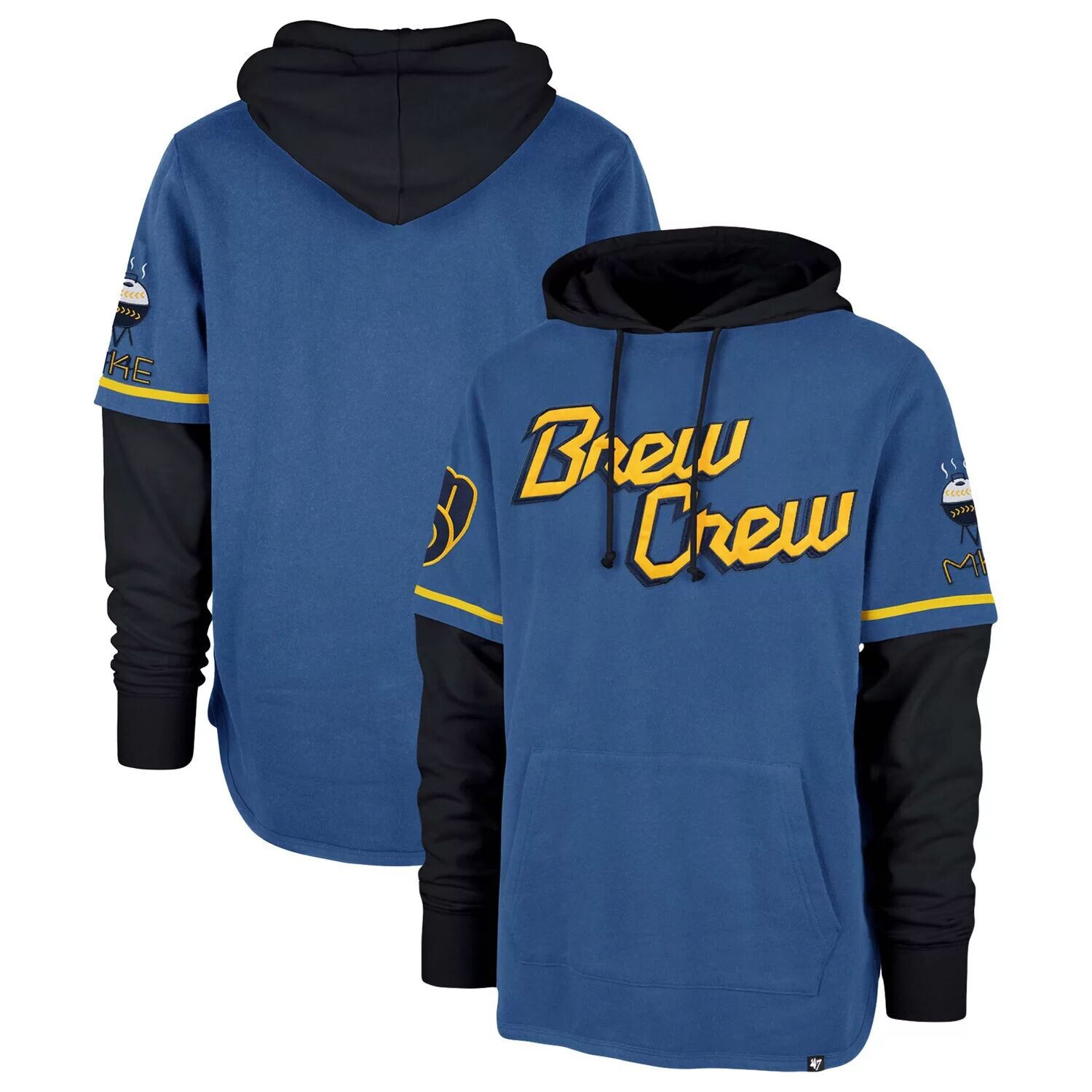 

Мужской синий пуловер с капюшоном Milwaukee Brewers City Connect Trifecta Shortstop '47