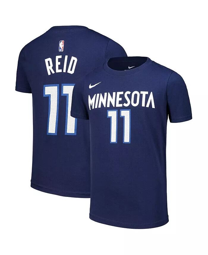 

Футболка Big Boys and Girls Naz Reid Navy Minnesota Timberwolves Icon Edition с именем и номером Nike, синий