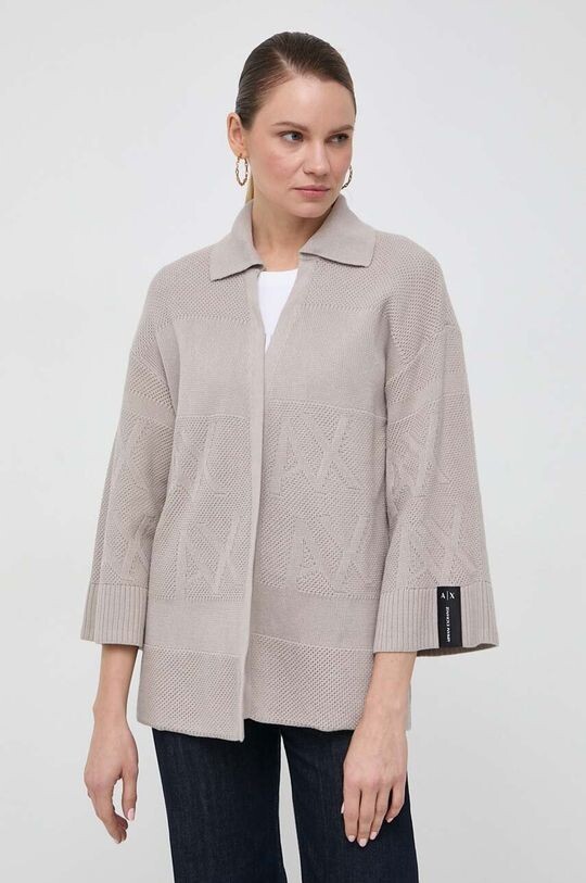 

Хлопковый кардиган Armani Exchange, бежевый