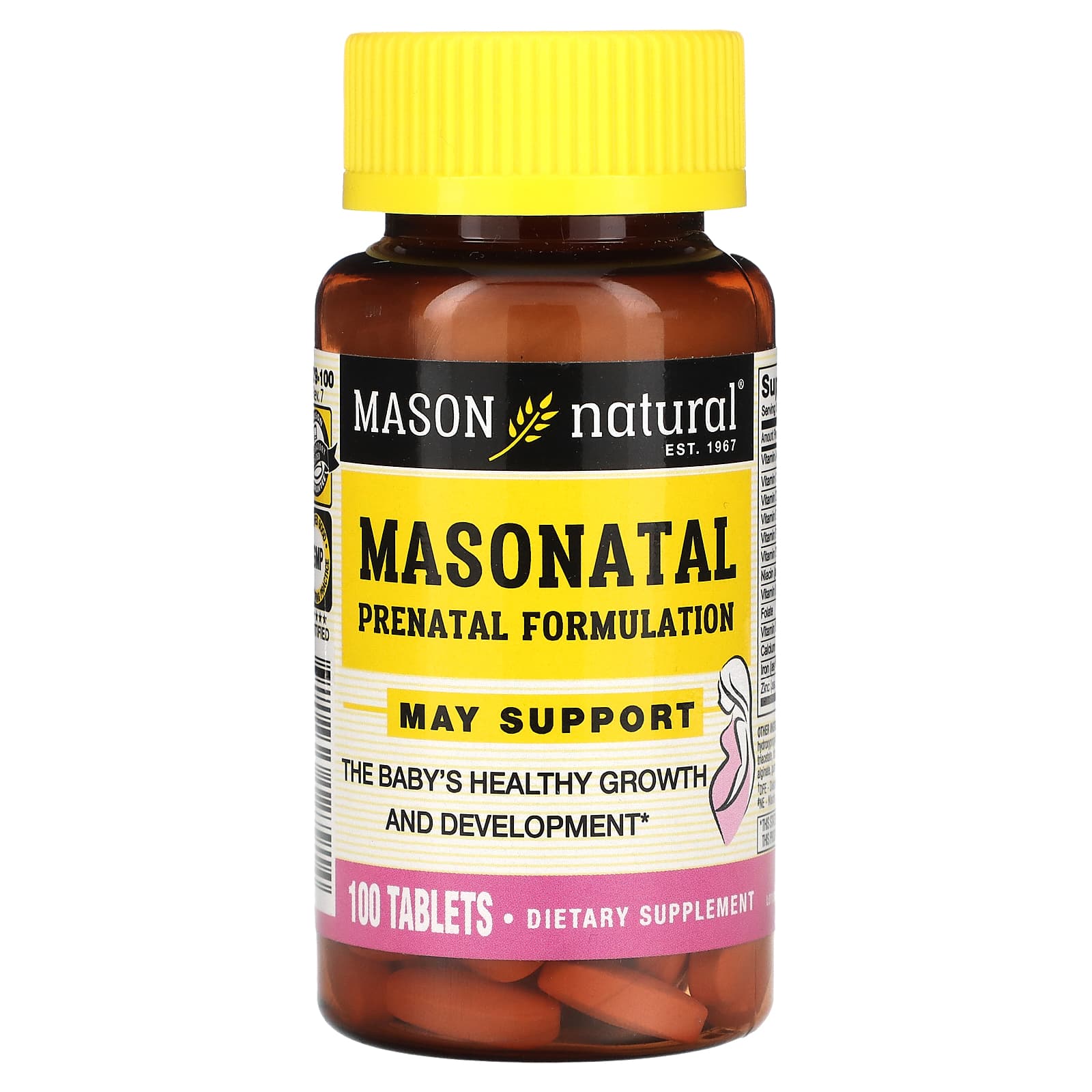 

Masonatal Prenatal Formulation, добавка для беременных, 100 таблеток, Mason Natural