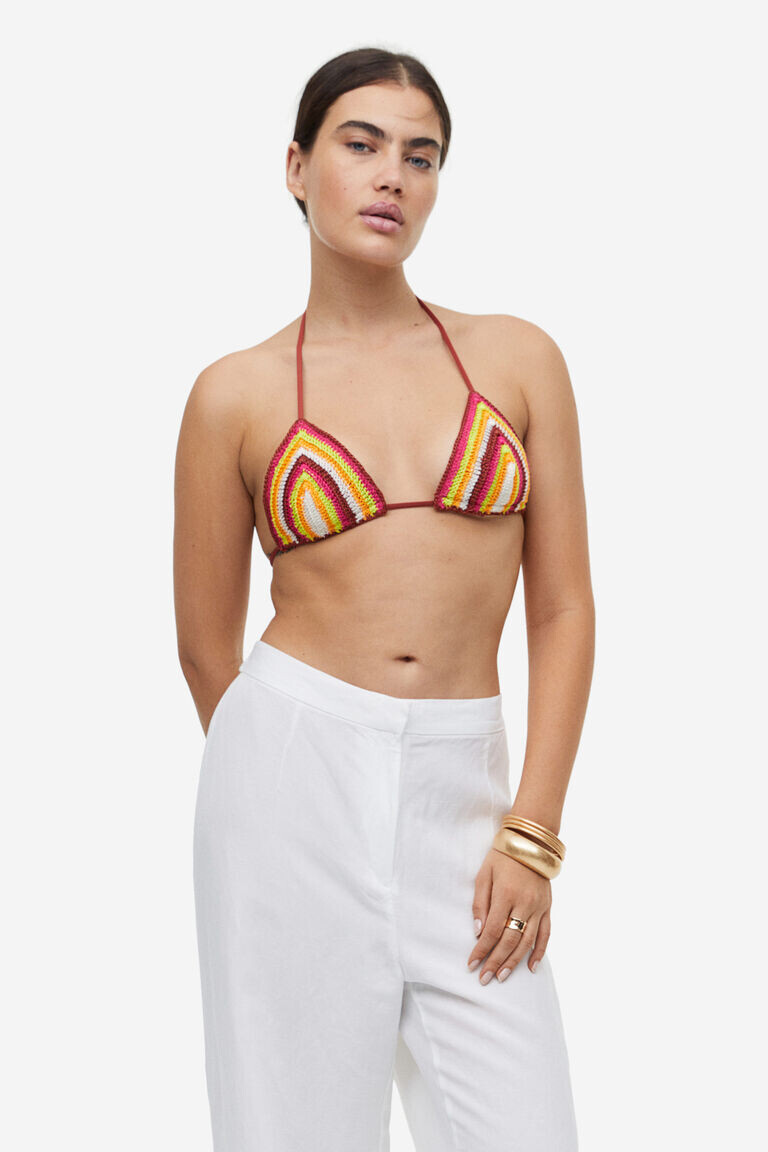

Топ бикини с треугольными чашечками крючком H&M, красный