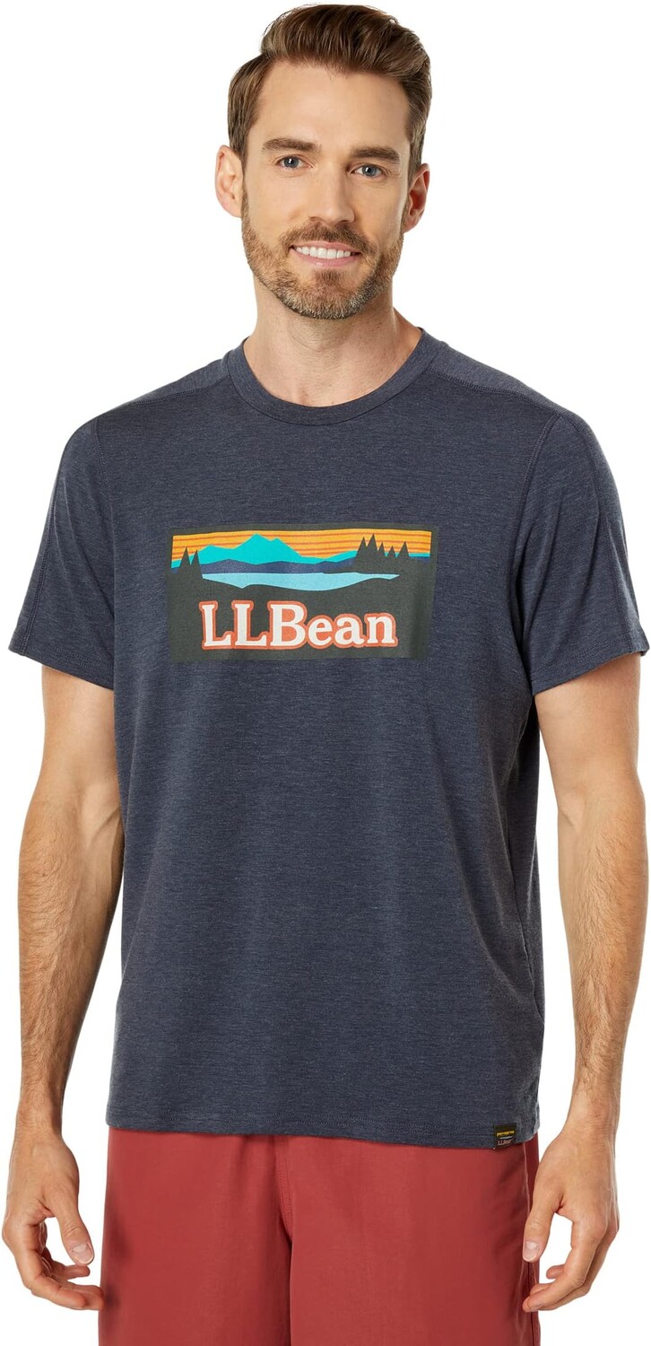 

Повседневная футболка SunSmart с коротким рукавом и графикой L.L.Bean, цвет Carbon Navy/Logo