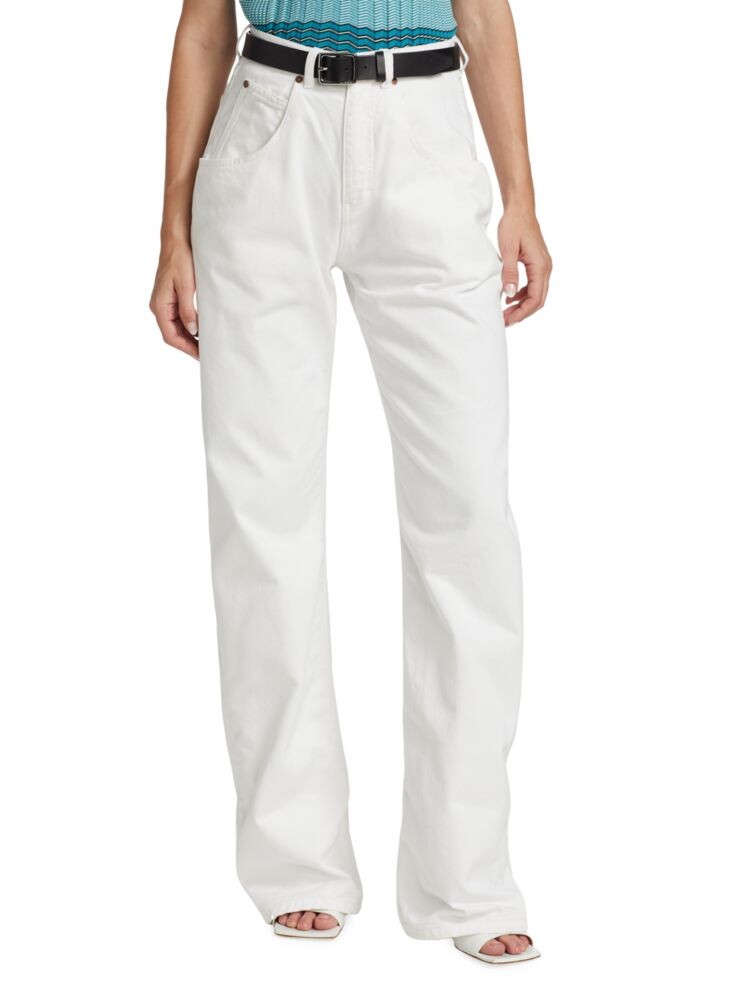 

Джинсы Mia с высокой посадкой и широкими штанинами Victoria Beckham, цвет Off White