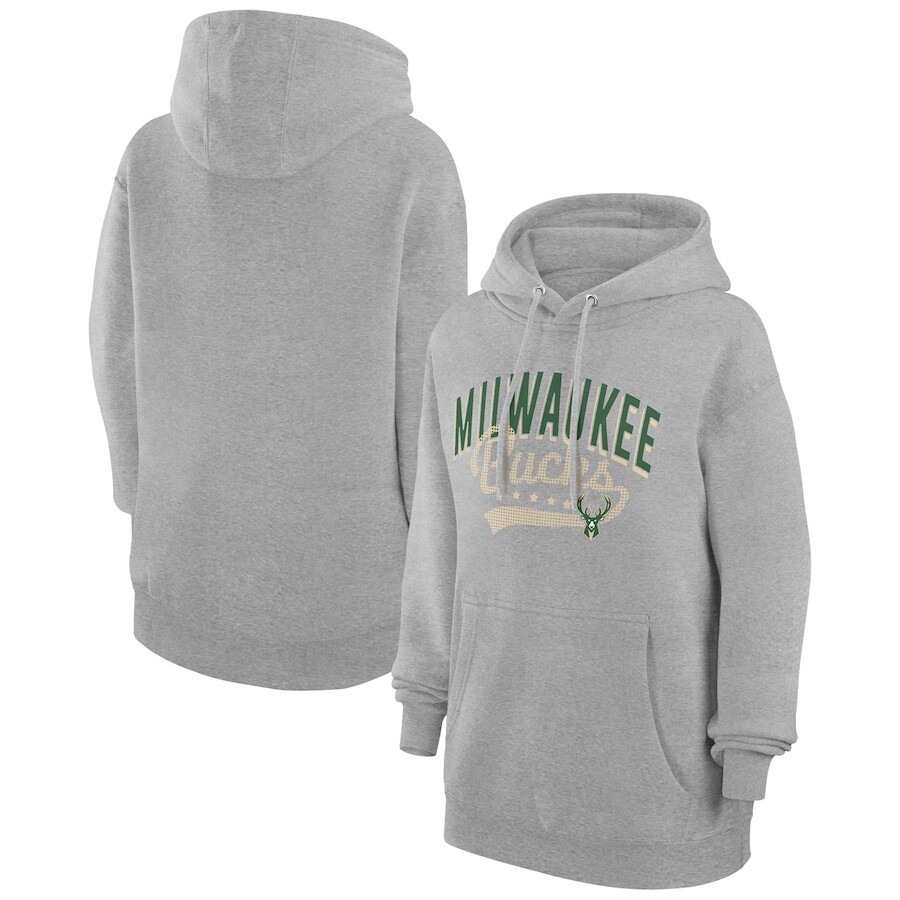 

Пуловер с капюшоном G-III 4Her by Carl Banks Milwaukee Bucks, серый