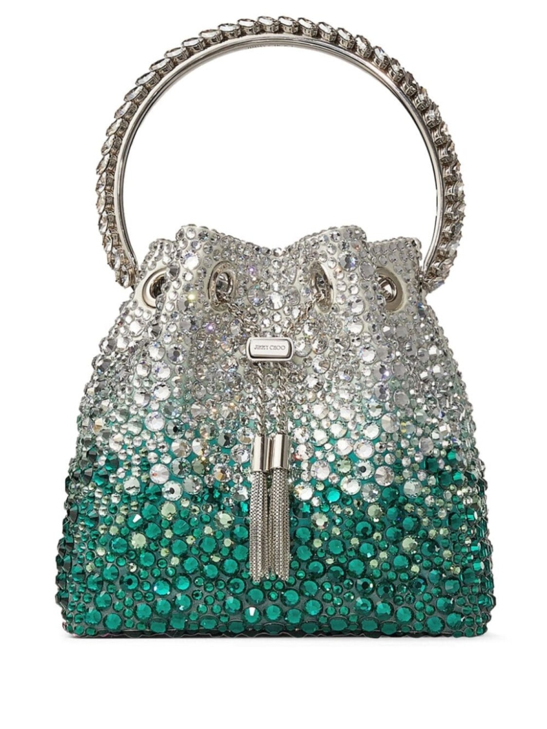 

Jimmy Choo сумка-ведро Bon Bon с кристаллами, серебристый