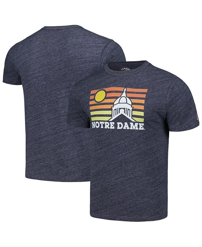

Мужская футболка темно-синего цвета с эффектом потертости Notre Dame Fighting Irish Hyper Local Victory Falls Tri-Blend nbsp; League Collegiate Wear, синий