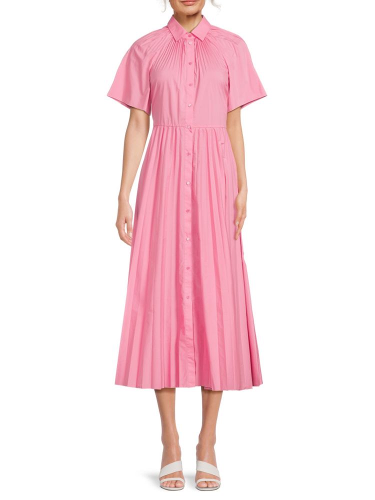Плиссированное платье-трапеция миди Redvalentino, цвет Peony