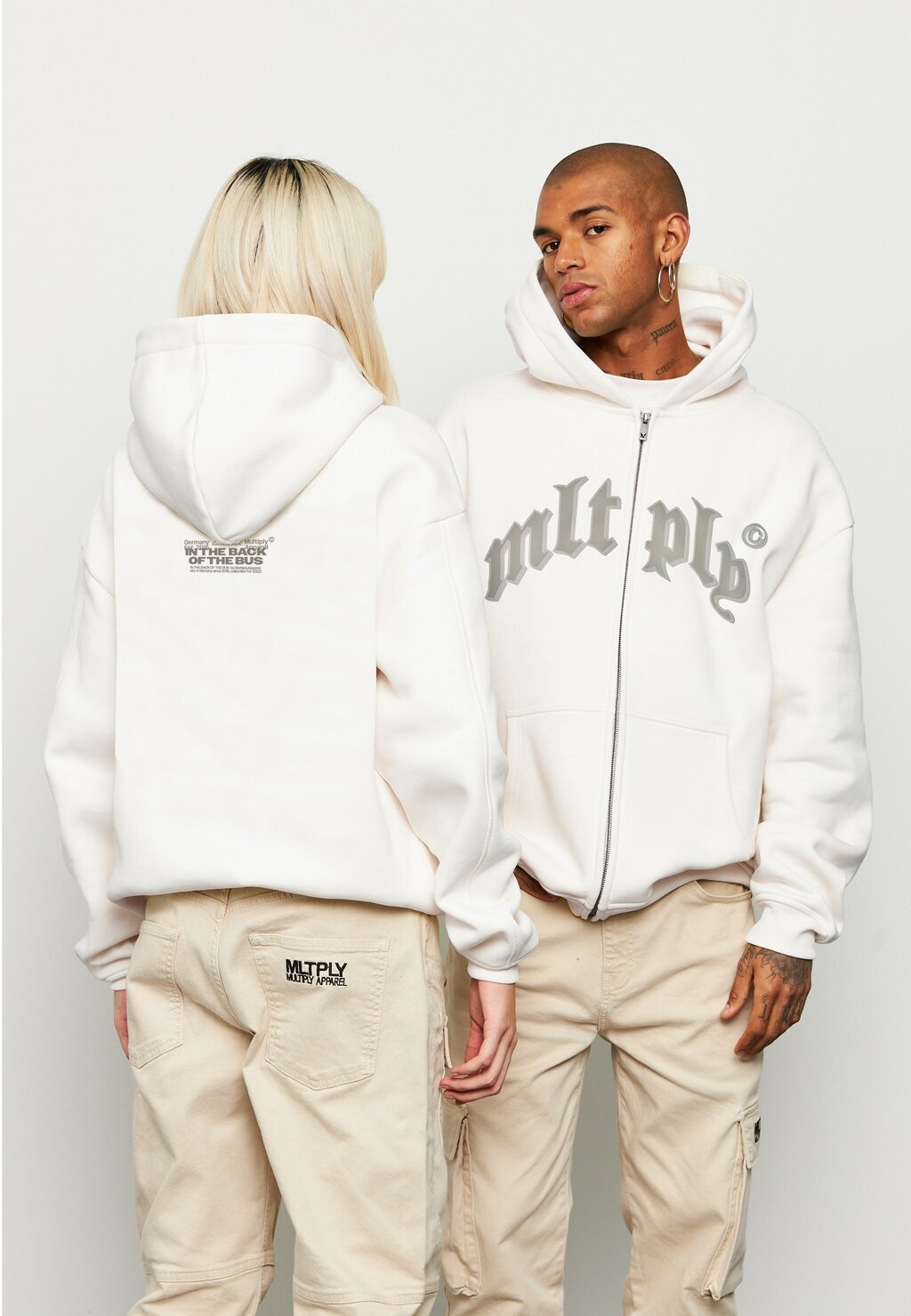 

Толстовка на молнии London Multiply Apparel, цвет snow white