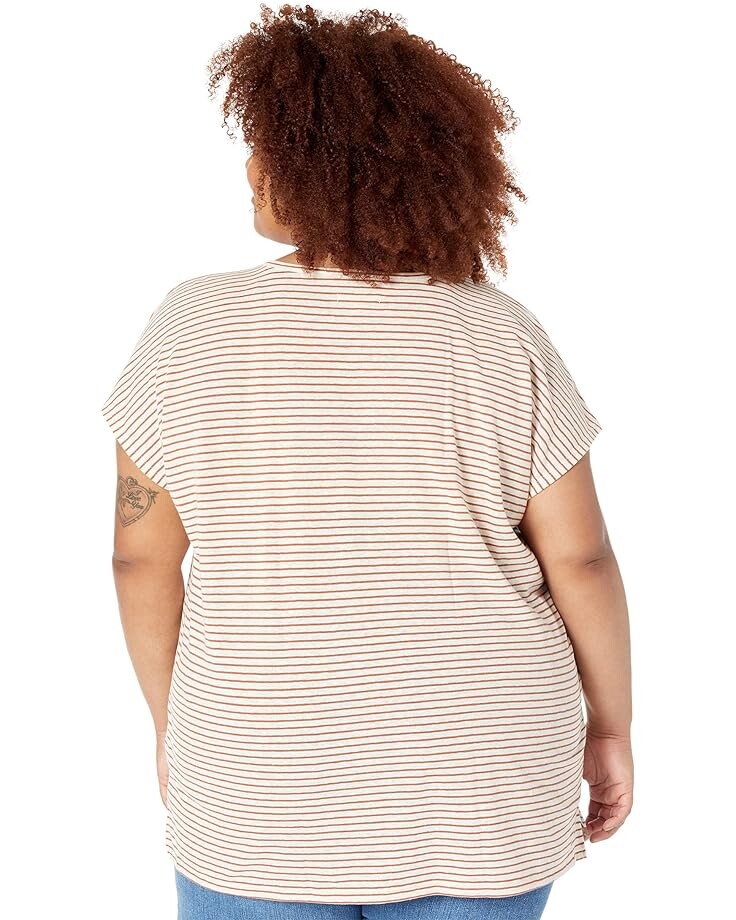 

Футболка Madewell Plus Linen-Blend U-Scoop Tee, цвет Antique Cream