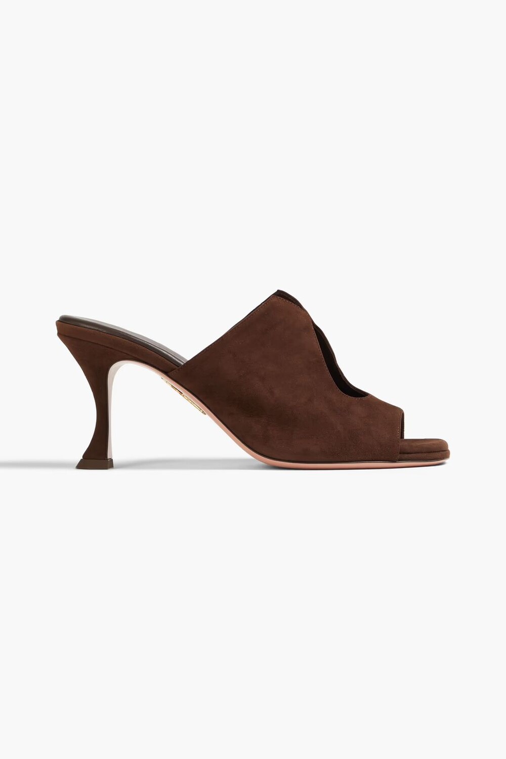 

Замшевые мюли Sexy Thing 75 с вырезами Aquazzura, темно коричневый