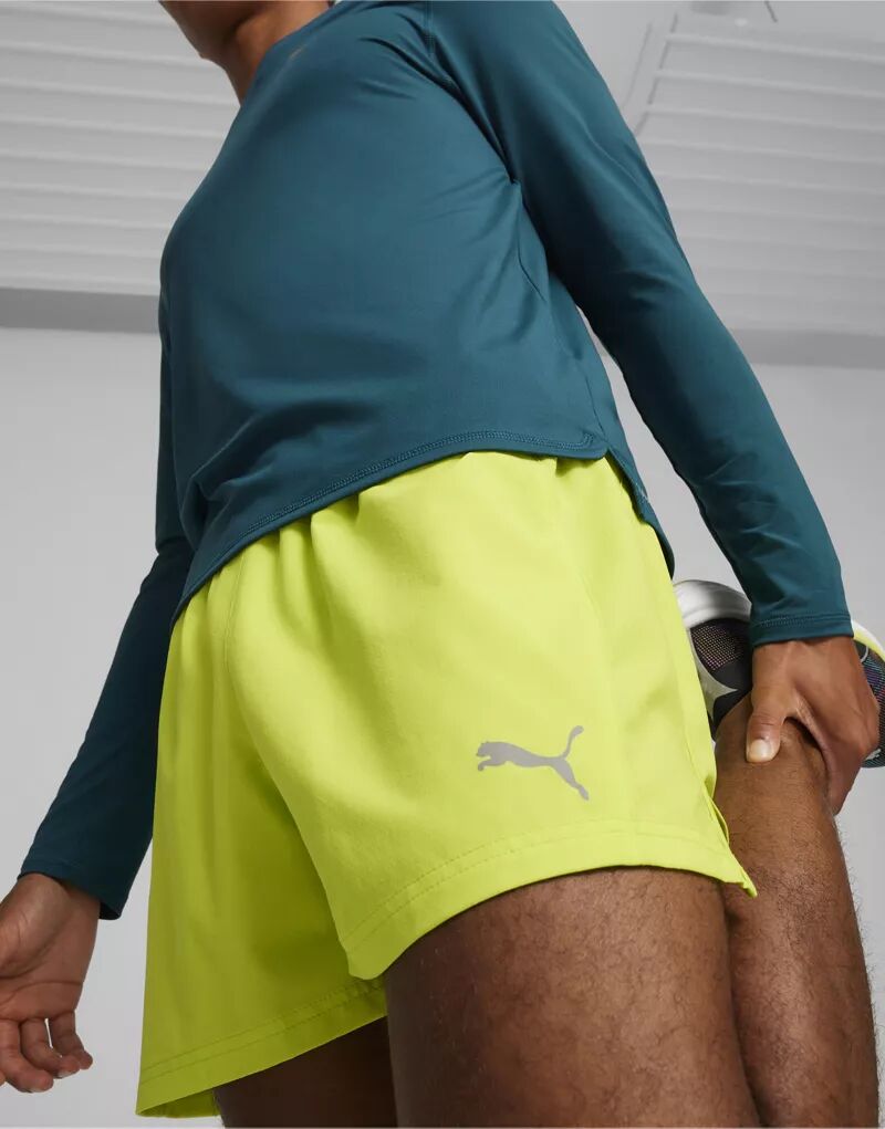 Светло-салатовые шорты для бега 5 дюймов из сверхтканой ткани Puma Run Speed