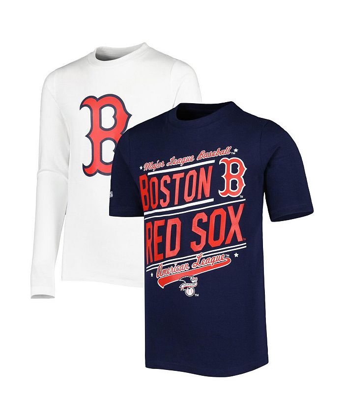 Темно-синий и белый комбинированный комплект футболок Big Boys Boston Red Sox Stitches, мультиколор