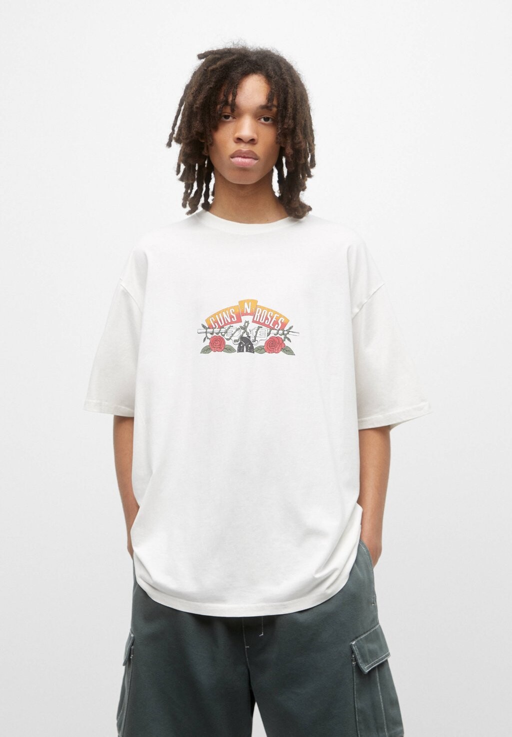 

Футболка с принтом PULL&BEAR, белый