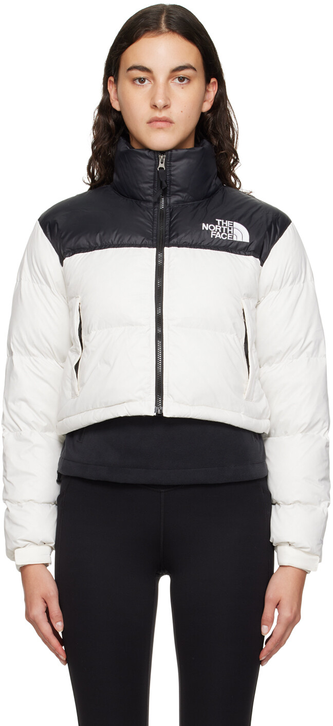 

Короткий пуховик The North Face Бело-черный Nuptse