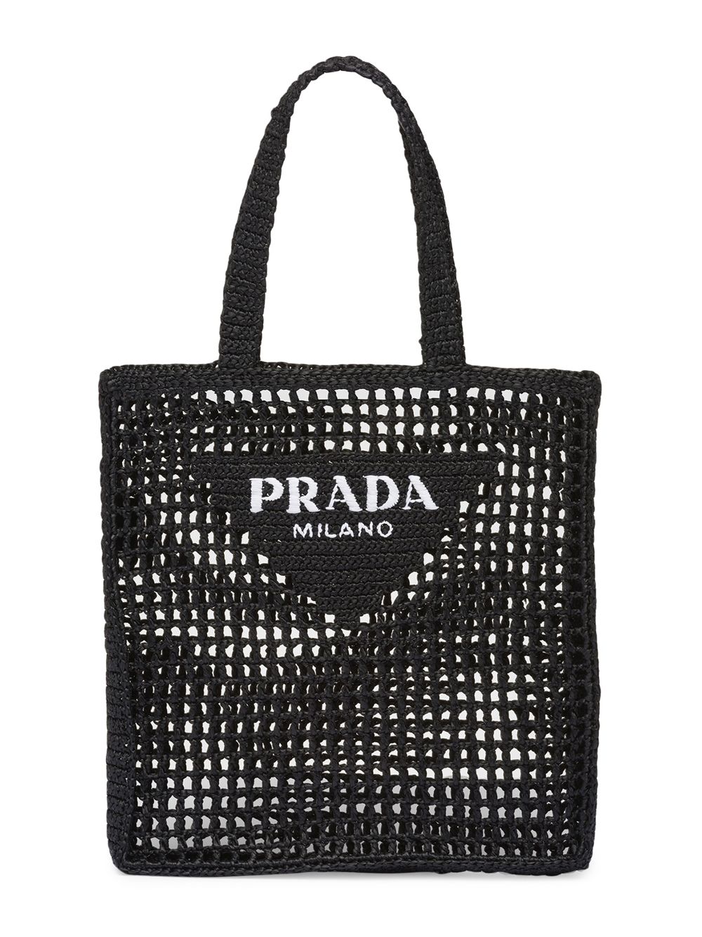 Заказать Большая сумка из рафии с логотипом Prada, черный – цены, описание  и характеристики в «CDEK.Shopping»