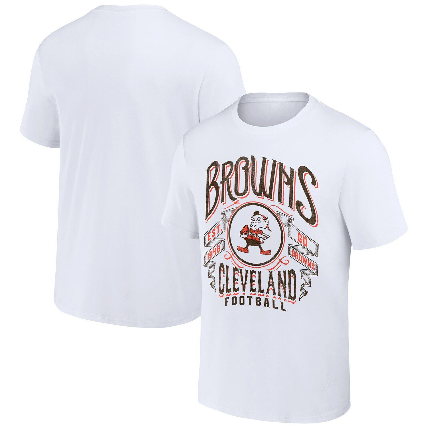 

Мужская винтажная футбольная футболка Fanatics NFL x Darius Rucker Collection белого цвета Cleveland Browns