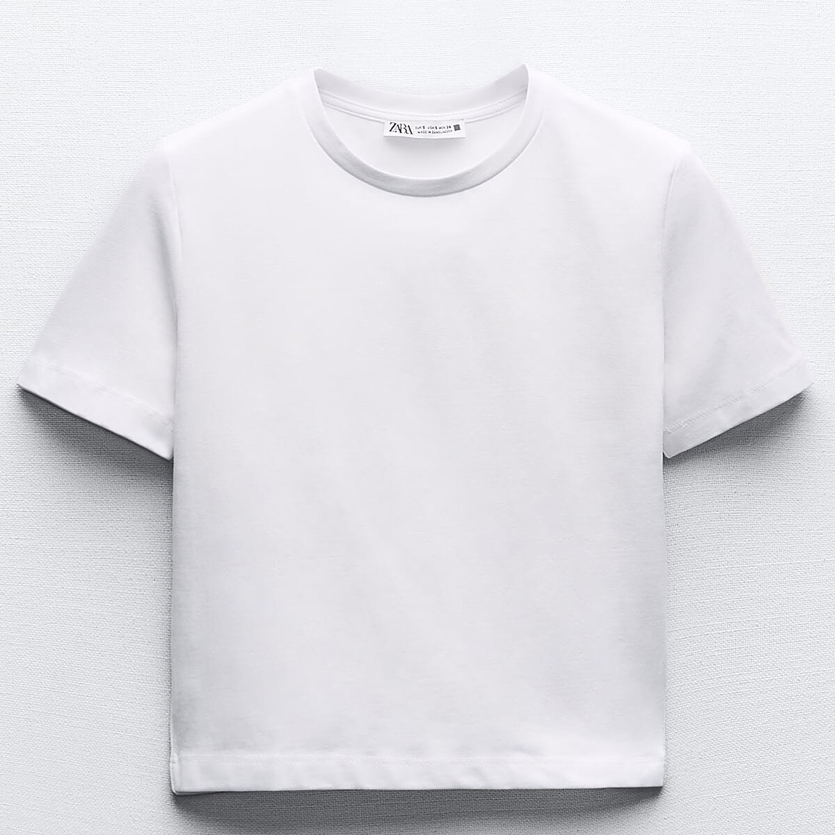 

Футболка Zara Cropped Stretch, белый