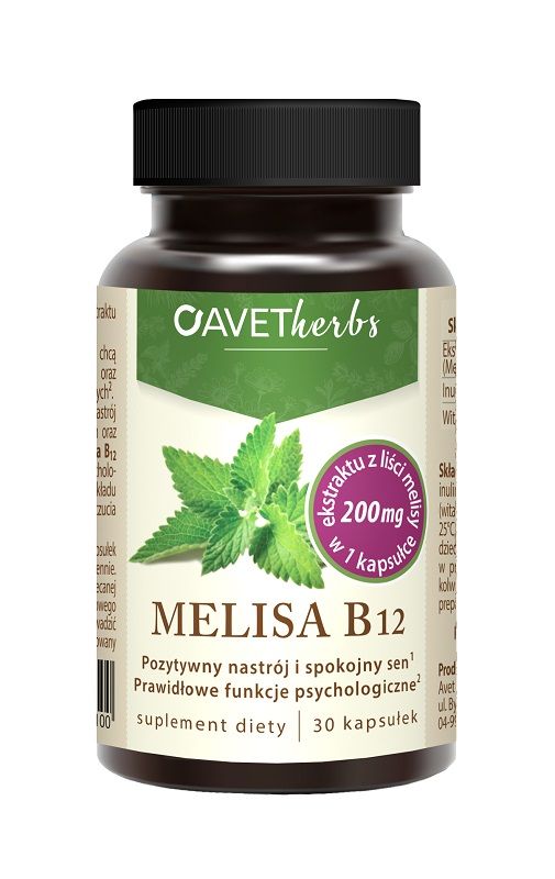 Препарат, который успокаивает и облегчает засыпание Avet Herbs Melisa B12, 30 шт супероптик капсулы 850 мг 30 шт