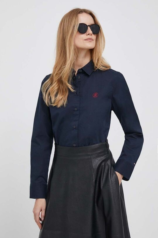 

Хлопковая рубашка Tommy Hilfiger, темно-синий