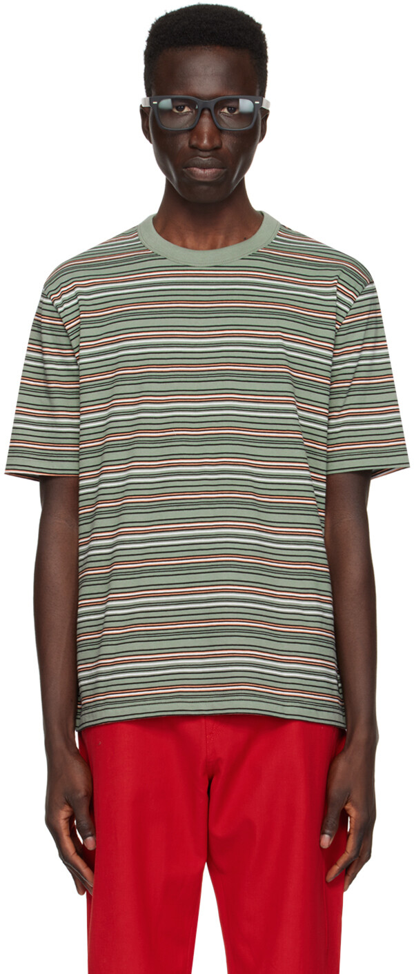 

Футболка цвета хаки и черной полоски Ps By Paul Smith