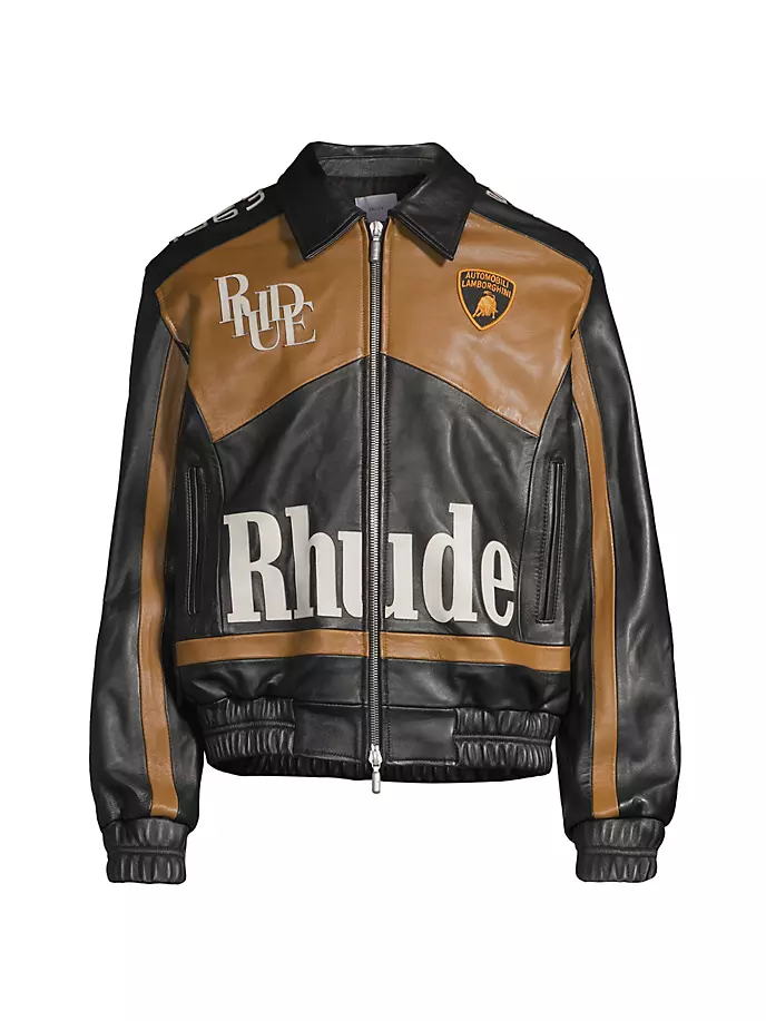 

Кожаная гоночная куртка RHUDE x Lamborghini R H U D E, цвет black brown