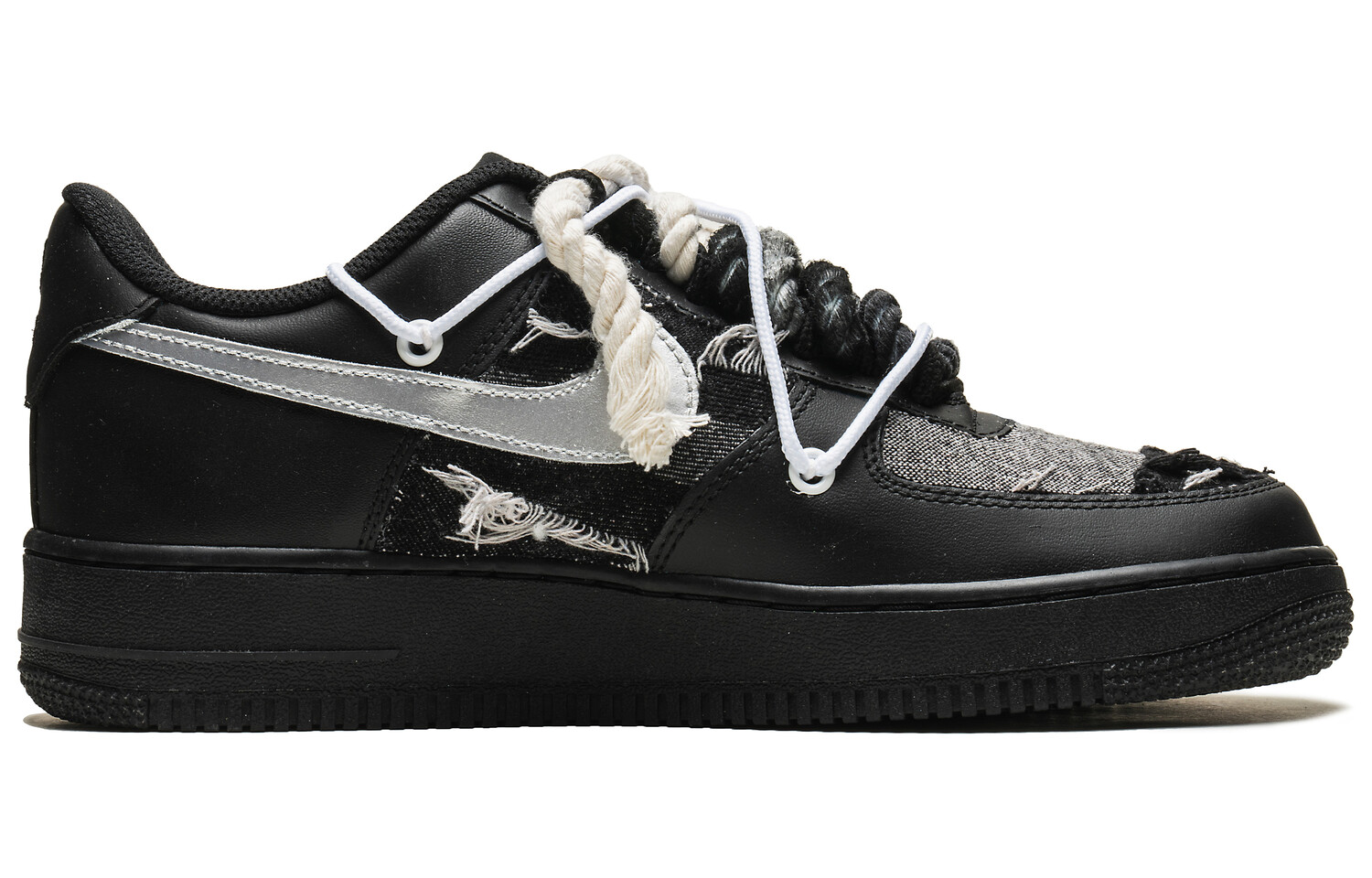 

Кроссовки Nike Air Force 1 Skateboarding Shoes Men Low-top Black, черный