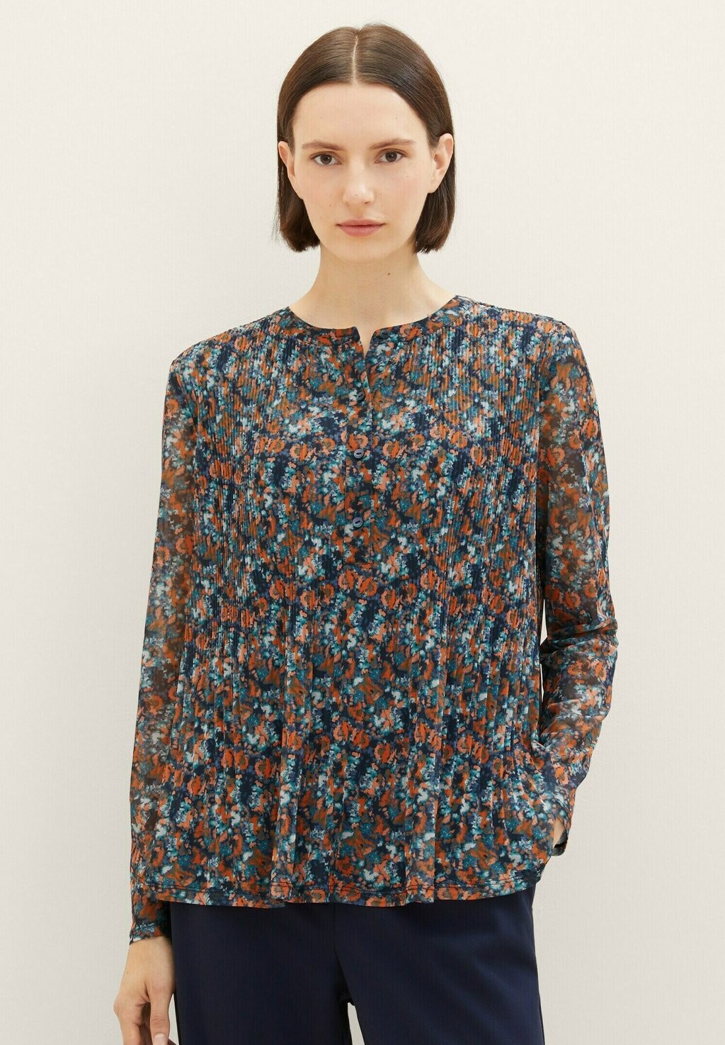 

Блузка TOM TAILOR MIT RECYCELTEM, цвет navy small tie dye floral