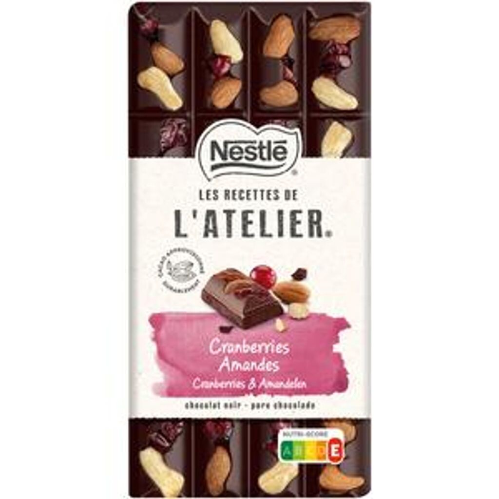 

L'Atelier темный шоколад 170 г миндаль, клюква/клюква Nestlé
